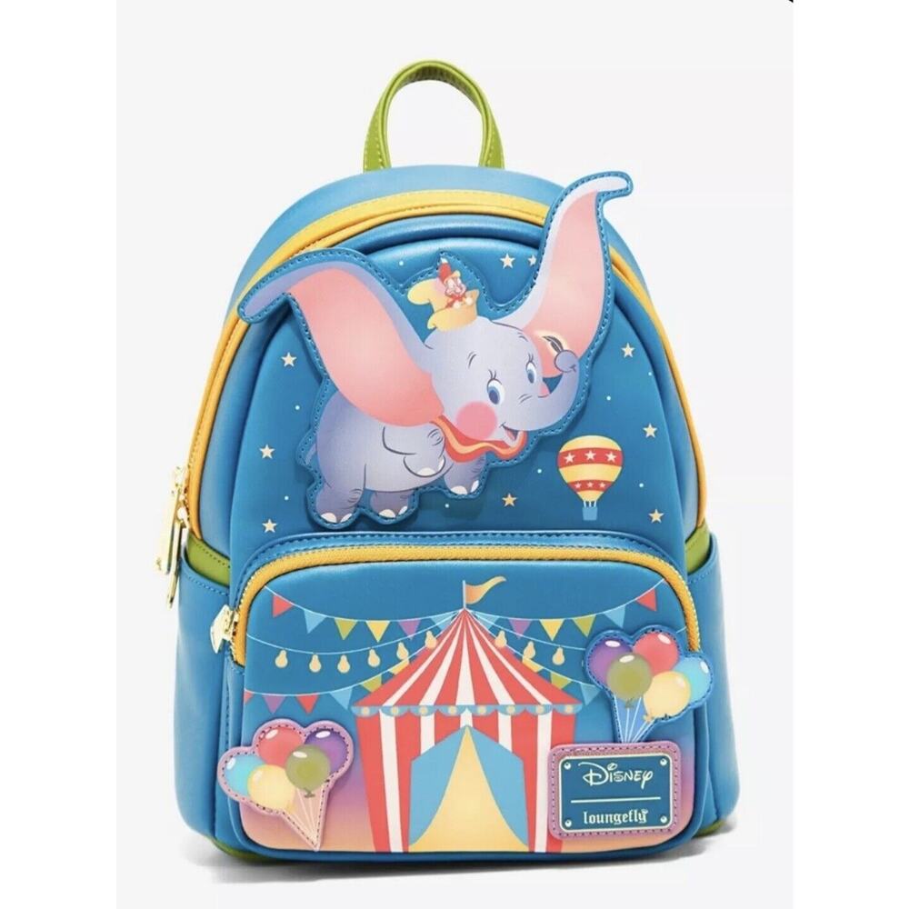 Loungefly Dumbo Mini Backpack BALLOONS Bright Pink & Turquoise Circus DISNEY - Picture 3 of 8